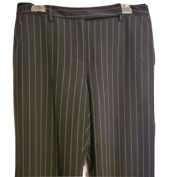 Nygard Collection Dress Pants Womens Size 8 Petite Black Pin Striped Career - Picture 3 of 6